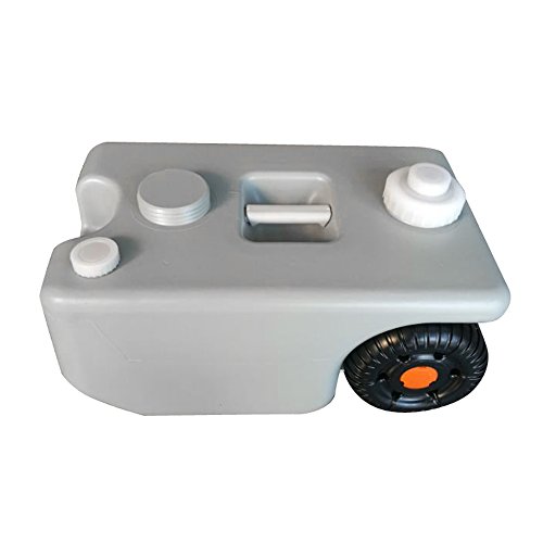 Z ZTDM 25L/6.6GAL Wheeled Water Tank Protable Portable Waste Tote Tank for Outdoor Camping RV White - Thumbnail 2