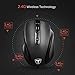 VicTsing 2.4G Profesional Mouse / Ratón Inalámbrico Ergonómico con Bluetooth,6 Botones, Nano Receptor, 2400DPI y 5 Nivel Ajustable, para Windows, Mac y Linux - color Negro