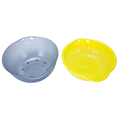 2in1 Large Plastic Colander with Bowl, Wecye FoodGrade Kitchen