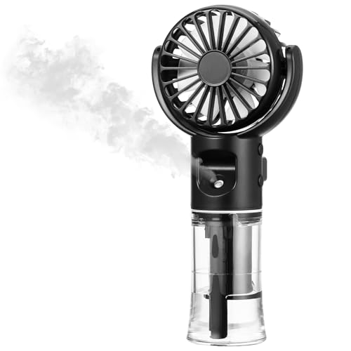 Starvortex Portable USB 4 Speed Rechargeable Misting Fan - Accessories for Outdoor, Office, Camping (Black)