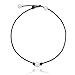 MAIMANI Handmade Single Freshwater Cultured Pearl Choker Necklace Bead on Black Genuine Leather 14-18