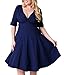 Nemidor Women's Vintage 1950s Style Sleeved Plus Size Swing Dress