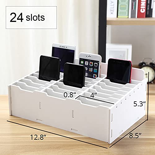 Sanfurney 24 Slots Cell Phone Storage Box for Classroom Calculator
