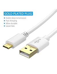 Cable de carga micro USB de 216.5 ft, extensión de alimentación chapado en oro con núcleo de anillo de ferrita para cámara de seguridad, compatible con Wyze, Echo Dot, Yi camera, Kasa, Xbox y controlador PS4, paquete de 3