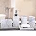 Resin 5pcs Bathroom Accessory Set - Tumbler, Soap Dish, Liquid Soap Dispenser, Toothbrush Holder,Grey