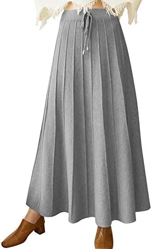 結婚祝い ニットスカート プリーツスカート ロングスカート マキシ丈 Aライン かわいい ウエストゴム 春秋冬 体型カバー 着痩せ