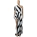 XJLUS-Apparel Off Shoulder Dresses for Women Sexy Sheath Party Clubwear Single Shoulder Stripe Dress