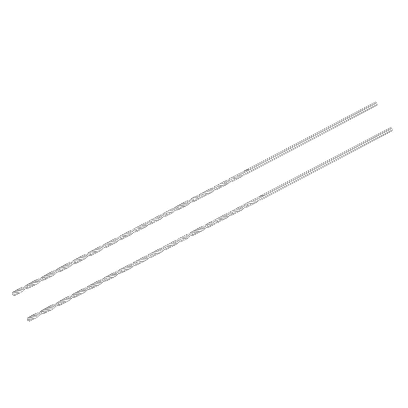 TA-VIGOR 2Pcs 2.5mm Extra Long Twist Drill Bits, 300mm Length High-Speed Steel HSS Straight Shank Spiral Drill Bits for Wood Metal Aluminum Plastic