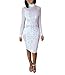 Momtuesdays2Women's Sexy Mesh See Through Bodycon Clubwear Dress (S, White)