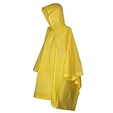 totes ISOTONER Unisex Hooded Pullover Rain Poncho with Side Snaps, One Size, Yellow