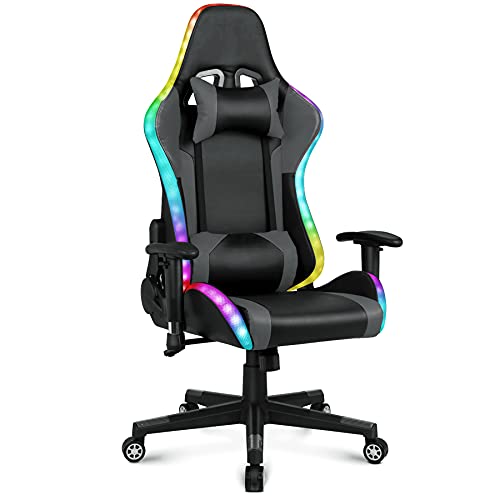 Gaming Chair with Speakers Video Game Chair with RGB LED Lights