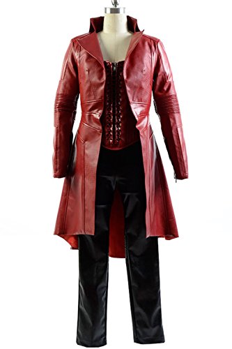 mingL Cosplay Heroine Civil War Scarlet Witch Wanda Jacket Costume Set Red