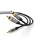 KabelDirekt – RCA/Phono Y Cable – 3ft Short – 1 to 2 RCA/Phono, Stereo Audio Cable (Coax, Male/Male Plugs, Analog/Digital, Adapter for subs/amps/Hi-Fis/Home Theater/receivers, Black)