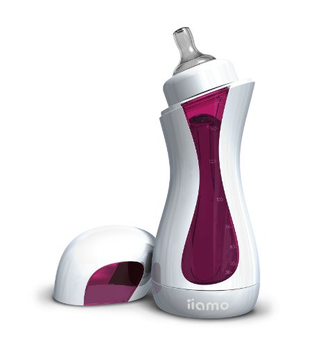 iiamo Go Self Warming Baby Bottle White/Pink
