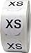 White Round Clothing Size Stickers XS - Extra Small Adhesive Labels for Apparel Retail - 500 Total