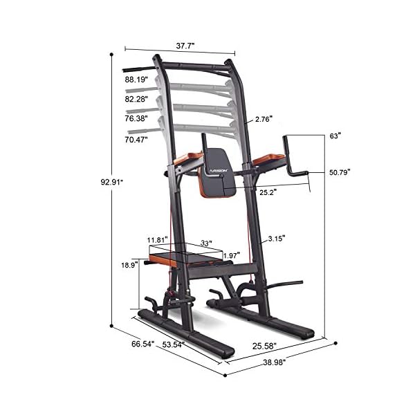 HARISON Multifunction Power Tower with Bench Pull Up Bar Dip Station for Home Gym Workout Strength Training Fitness Equipment - Image 4