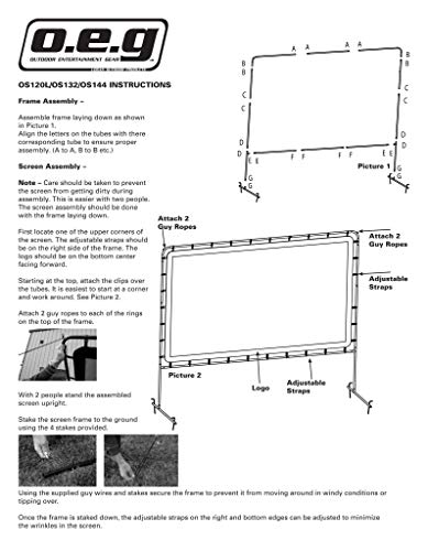 Camp Chef OS144 Indoor or Outdoor Giant Movie Screen Movie Night, White (Renewed)