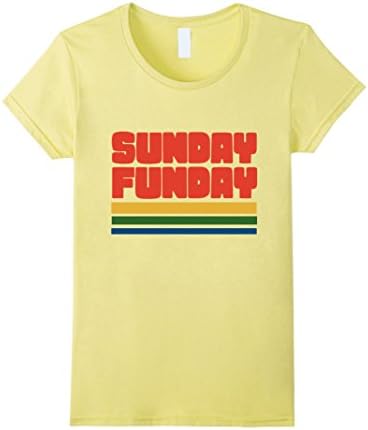 Womens Sunday Funday t-shrit retro 70s style sunday fun tee shirts Medium Lemon