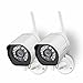 Zmodo Wireless Security Camera System (2 Pack) Smart HD Outdoor WiFi IP Cameras with Night Vision (Renewed)