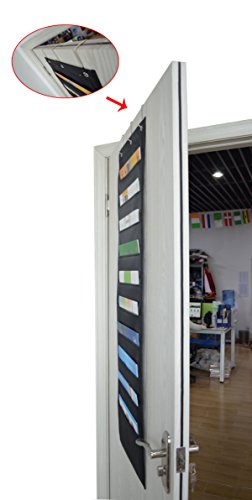 Kruideey Premium Hanging Wall File Organizer,Cascading Wall Organizer Best Pocket Chart for Home Organization, School Pocket Chart, Office Bill Filing .Easy Wall Storage Pocket Chart Black (1pack) - Thumbnail 2