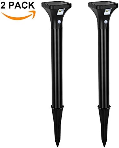 LeiDrail Solar Path Lights with Motion Sensor Stainless Steel IP65 Waterproof for Outdoor Garden Yard Landscape Patio Sidewalk Lawn Pathway Driveways(2 Pack)