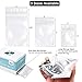 PACA 100 Resealable Smell Proof Bags - White Clear Plastic Foil Metallic Mylar Pouch Bag Airtight Flat Zipper for Food, Candy, Herbs & Spice Storage, (4 x 6)