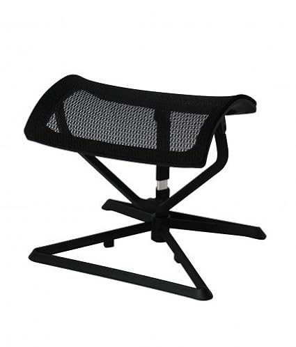 FineBuy Fußauflage Ottomann Design Beinauflage Stoffbezug/Mesh für Büro Fußablage höhenverstellbar Beinablage Schreibtisch Fu