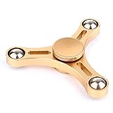 TechVibe 360 Fidget Spinner Anti-Anxiety Tri-Spinner Helps Focusing Fidget Toys Premium Quality CNC Metallic Focus Toy for Kids & Adults - Best Stress Reducer Relieves ADHD Anxiety - Tri-Arc Gold