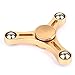 TechVibe 360 Fidget Spinner Anti-Anxiety Tri-Spinner Helps Focusing Fidget Toys Premium Quality CNC Metallic Focus Toy for Kids & Adults - Best Stress Reducer Relieves ADHD Anxiety - Tri-Arc Gold
