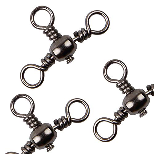 AGOOL 3 Way Swivels Fishing Tackle, 50/100pcs Crossline Barrel Swivel 3 Way Rigs T-Shape Three Way Swivels Fishing Tackle Connector for Catfish Rig Surf Fishing Rig at Amazon