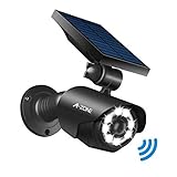 Solar Lights Outdoor Motion Sensor - 800Lumens 8 LED Spotlight 5-Watt Solar Lights Outdoor IP66 Waterproof, Wireless Solar Flood Light for Porch Garden Patio Driveway Pathway,Aluminum (Black)