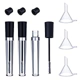 Empty Mascara Tubes,3 Packs 8ml Reusable Empty Mascara Container Bottle Tube for Eyelash Growth Oil, Rubber Inserts, Funnels Set for Castor Oil,DIY Mascara Bottle