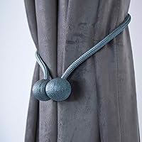 Stephen Wu Curtain Tiebacks, Decorative Curtain Holdbacks for Window Décor (2 Pack Magnetic Curtain Tiebacks Blue)