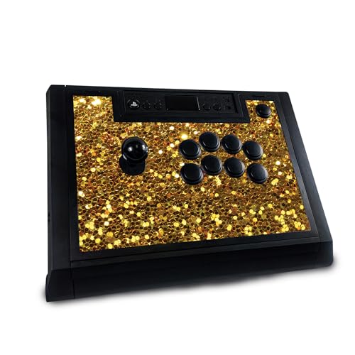 Gaming Skin Compatible with Hori Fighting Stick Alpha (PS5, PS4, PC) - Gold Daz…