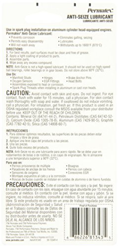 Permatex 81343 Anti-Seize Lubricant, 1 oz. Tube Size: 1 Ounce Tube Model: 81343 Car/Vehicle Accessories/Parts