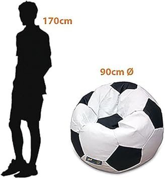 Puff Pelota Polipiel XL Ø90cm (Amarillo y Azul Marino): Amazon.es ...
