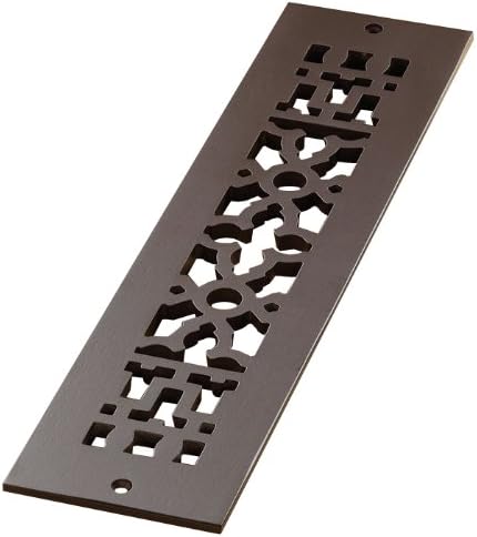 4 X 8 OIL RUBBED BRONZE SCROLL DESIGN VENT COVER (AIR RETURN or GRILLE) WITH SCREW HOLES
