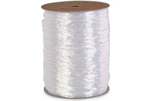 CELEBRATE NEXT Pearlized White Gift Wrap Packaging Raffia Ribbon with Contoured Novelty Gift Tags