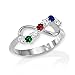 High Polish 925 Sterling Silver Halfway CZ Personalized Mix-and-Match Infinity Ring