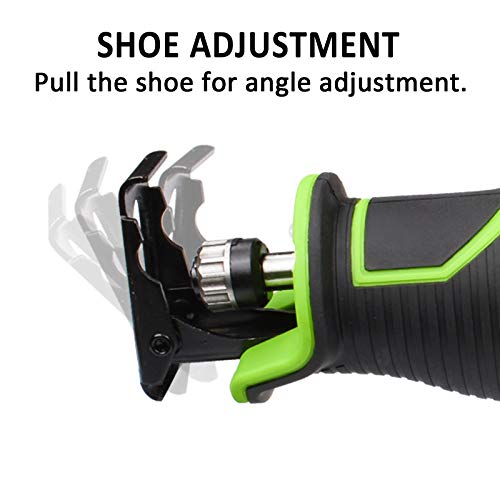 HAWKFORCE Reciprocating Saw, 20V Li-ion Power Reciprocating Saw - Variable Speed, LED Light - Cordless Garden Saw with Carrying Bag and 6 PCS Quick Change Blades for Wood and Metal Cutting