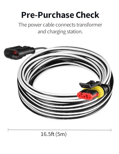 5 Metre Charging Cable for Transformer Power Supply and Charging Station, Compatible with Husqvarna Automower 320 330x 2013-2015, 105 305 310 315X 405X 415X 420 430X 2015+, for Gardena 2016+ Robotic Lawnmower, 5M