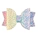 XIMA 12pcs Glitter Sparkly Bows Clips for Girls Hair Pin Rainbow Hair Bows for Hair Accessoires (12pcs-Glitter Rainbow bow clip)