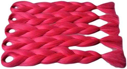 Blondwigs Jumbo Crochet Braids Hair High-temperature Synthetic fiber Braiding Hair Extensions 24inch(5Pcs/Lot, Red)