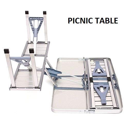 Gadgebucket New Heavy Duty Aluminium Portable Folding Picnic Table