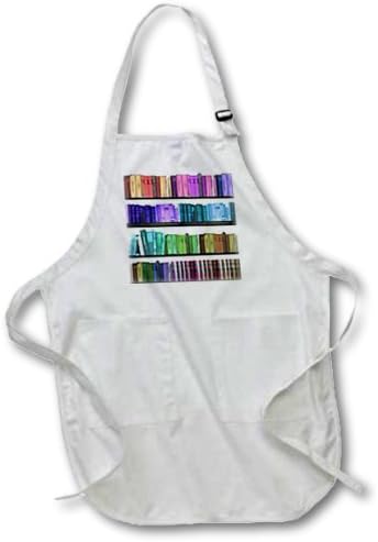 Amazon 3drose Apr 4 カラフル ブックシェルフ 読書ブック ギーク ライブラリー ナード ライブラリアン オーダー フルレングス エプロン ポケット付き 22 X 30インチ ブラック エプロン オンライン通販