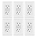 [6 Pack] BESTTEN 15A WR Self-Test GFCI Outlet, Slim Outdoor Weather Resistant GFI, Tamper Resistant Receptacle with LED Indicator & Wall Plate, TR Ground Fault Circuit Interrupter, UL Listed, White