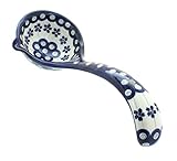 Polish Pottery Flowering Peacock Soup Ladle