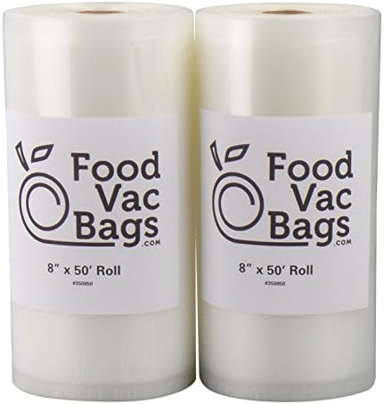 2 FoodVacBags 8x50 Rolls 4 mil Vacuum Sealer Bags! HUGE Food Saver! 100 Feet