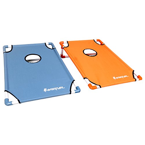 Harvil Portable Premium PVC Framed Cornhole Set with 8 Double-Lined Bean Bags and Carrying Case - Thumbnail 6