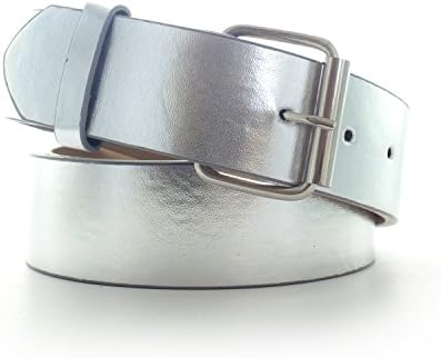 Faddism Unisex Genuine Leather Belt - Silver Large